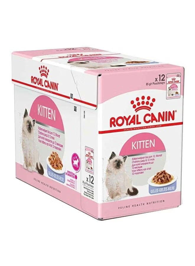 ROYAL CANIN Pack Of 12 Kitten Gravy Salsa Instinctive Food Brown 85grams - Image 1